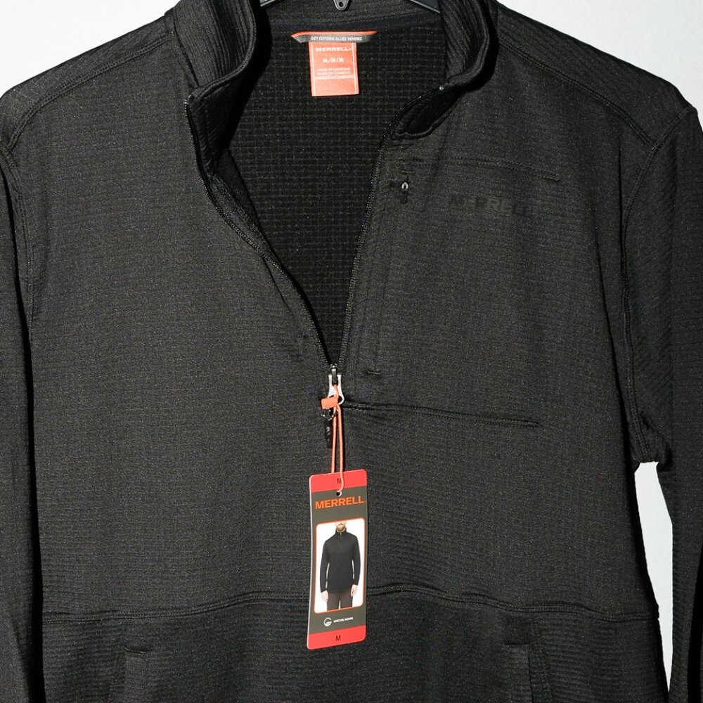 MERRELL MEN'S GRID FLEECE 1/4 ZIP